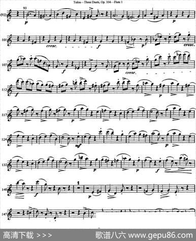 图露三首长笛简易重奏曲Op.104（Flute1）（NO.1）|Tulou（图露）