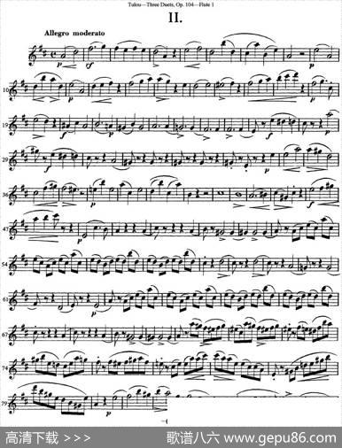 图露三首长笛简易重奏曲Op.104（Flute1）（NO.2）|Tulou（图露）