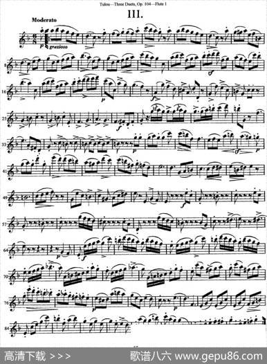 图露三首长笛简易重奏曲Op.104（Flute1）（NO.3）|Tulou（图露）