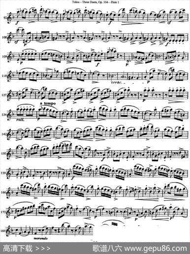 图露三首长笛简易重奏曲Op.104（Flute1）（NO.3）|Tulou（图露）
