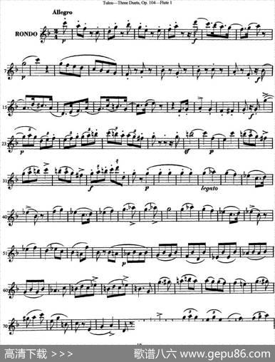 图露三首长笛简易重奏曲Op.104（Flute1）（NO.3）|Tulou（图露）