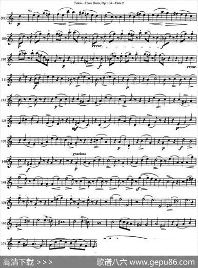 图露三首长笛简易重奏曲Op.104（Flute2）（NO.1）|Tulou（图露）