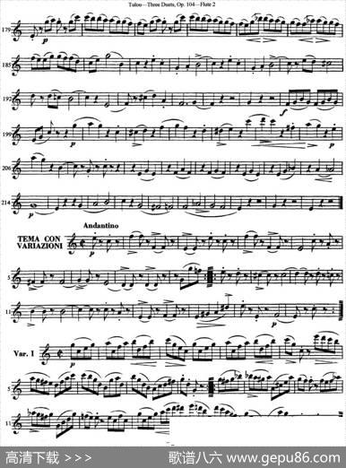 图露三首长笛简易重奏曲Op.104（Flute2）（NO.1）|Tulou（图露）