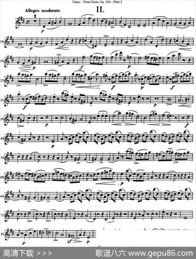 图露三首长笛简易重奏曲Op.104（Flute2）（NO.2）|Tulou（图露）