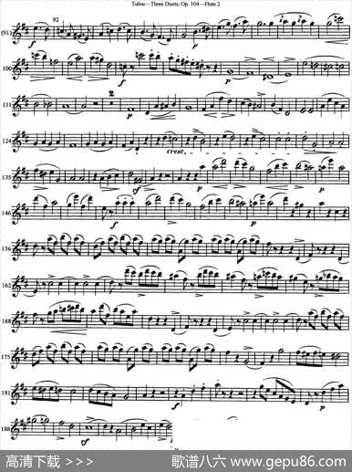 图露三首长笛简易重奏曲Op.104（Flute2）（NO.2）|Tulou（图露）