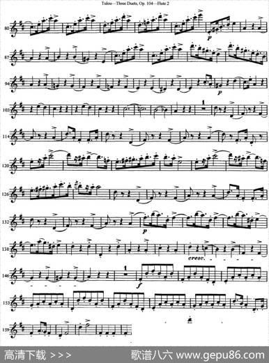 图露三首长笛简易重奏曲Op.104（Flute2）（NO.2）|Tulou（图露）