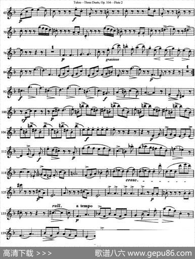 图露三首长笛简易重奏曲Op.104（Flute2）（NO.3）|Tulou（图露）
