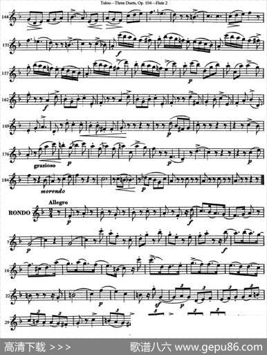 图露三首长笛简易重奏曲Op.104（Flute2）（NO.3）|Tulou（图露）