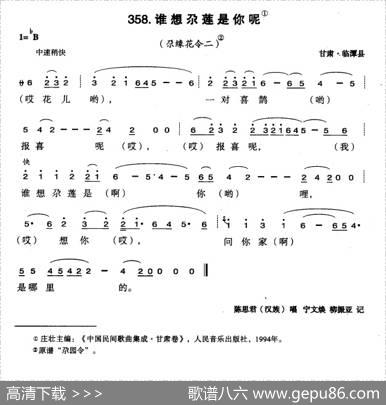 谁想尕莲是你呢