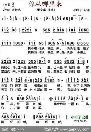 你从哪里来（董文华演唱版）