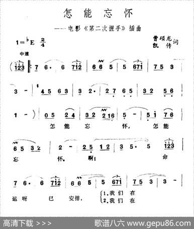 怎能忘怀（电影《第二次握手》插曲） - 曹硕龙、凯传|王酩