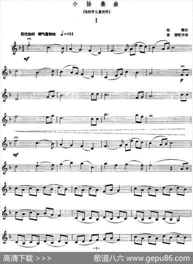 小协奏曲（为初学儿童而作）|赵薇曲、徐源配伴奏