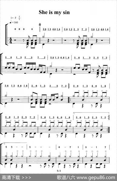 Sheismysin（鼓谱）