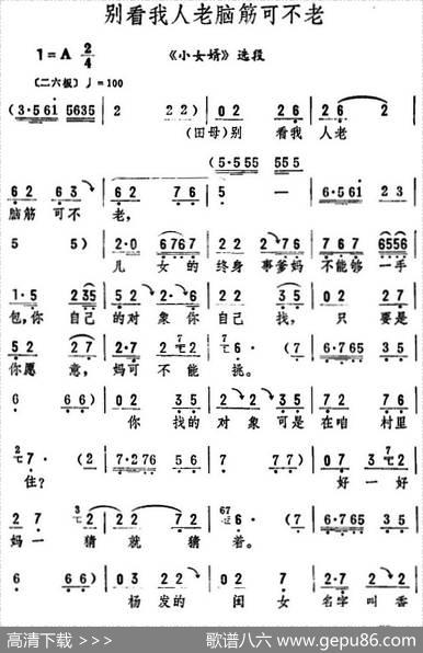 别看我人老脑筋可不老（《小女婿》选段）