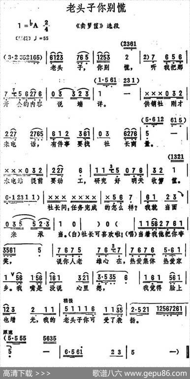 老头子你别慌（《卖箩筐》选段）