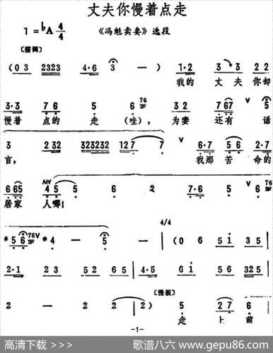 丈夫你慢着点走（《冯魁卖妻》选段）