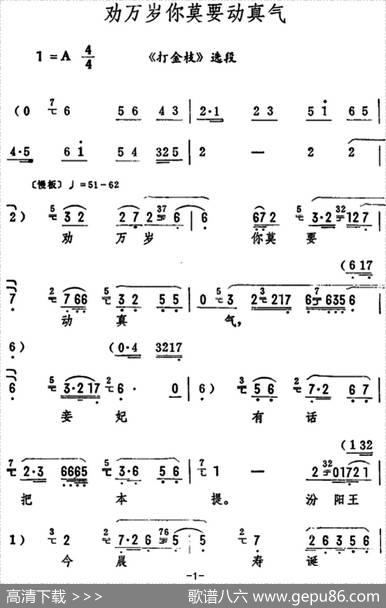 劝万岁你莫要动真气（《打金枝》选段）