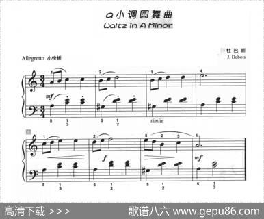 a小调圆舞曲（儿童古典钢琴小品）|杜巴斯
