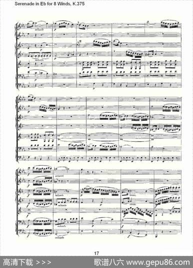 SerenadeinEbfor8Winds,K.375（Eb调8管乐小夜曲,K.37）