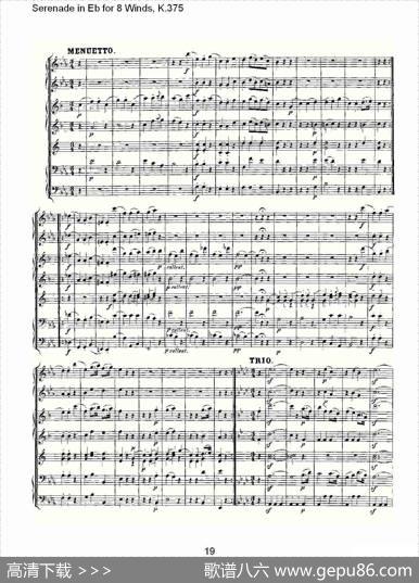 SerenadeinEbfor8Winds,K.375（Eb调8管乐小夜曲,K.37）