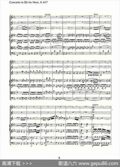 ConcertoinEbforHorn,K.417（Eb调法国号协奏曲,K.417）