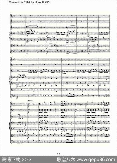 ConcertoinEflatforHorn,K.495（Eb调法国号协奏曲,K.4）