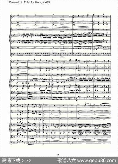 ConcertoinEflatforHorn,K.495（Eb调法国号协奏曲,K.4）