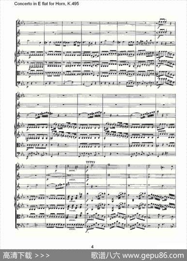 ConcertoinEflatforHorn,K.495（Eb调法国号协奏曲,K.4）