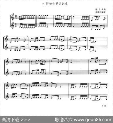 假如你要认识我（小号二重奏）|施光南曲、张新林编配