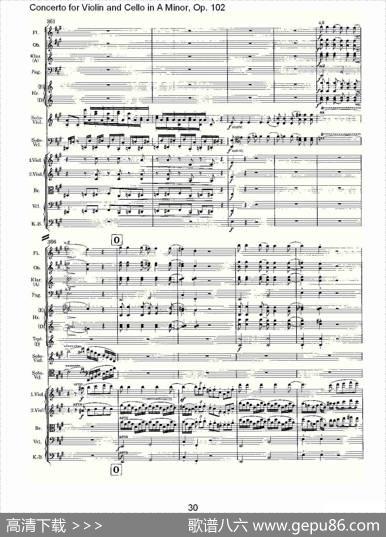 A小调小提琴与大提琴协奏曲,Op.102第一乐章