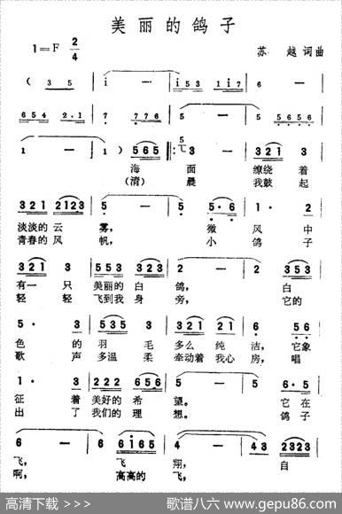 美丽的鸽子（苏越词曲） - 苏越|苏越