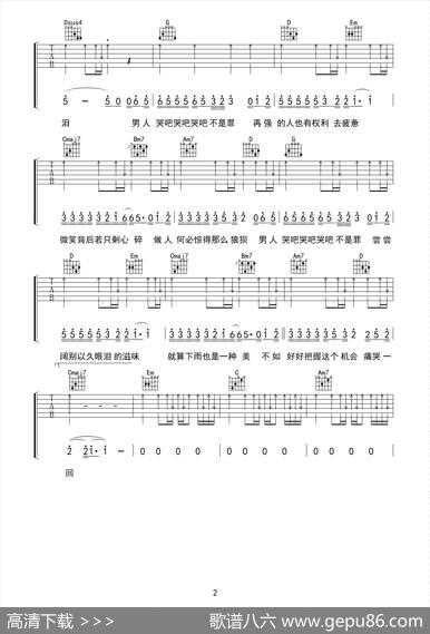 男人哭吧不是罪（晓涛吉他编配） - 刘德华|刘天健