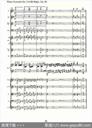 Bb大调钢琴第二协奏曲,Op.83第一乐章（二）