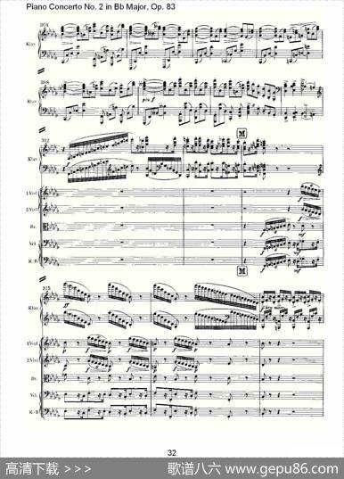 Bb大调钢琴第二协奏曲,Op.83第一乐章（二）