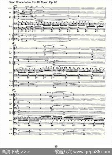 Bb大调钢琴第二协奏曲,Op.83第一乐章（二）