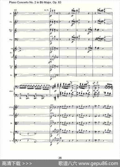 Bb大调钢琴第二协奏曲,Op.83第一乐章（二）