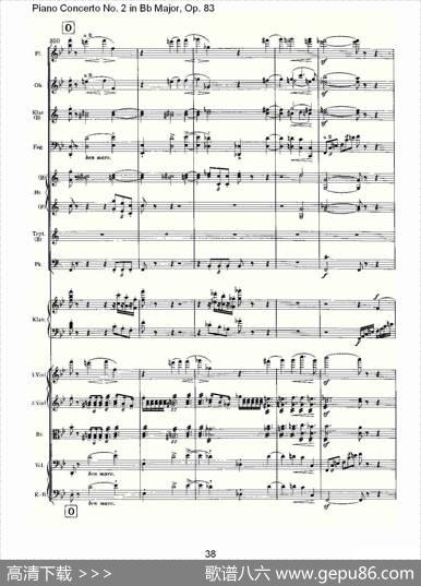 Bb大调钢琴第二协奏曲,Op.83第一乐章（二）