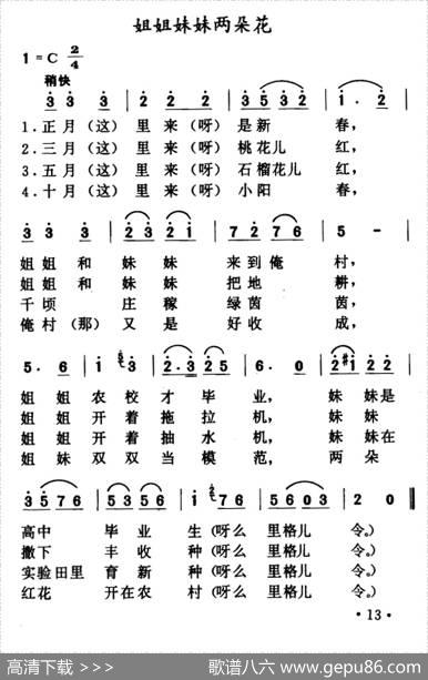姐姐妹妹两朵花