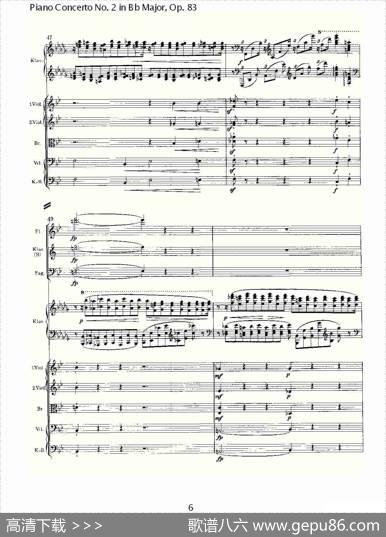Bb大调钢琴第二协奏曲,Op.83第三乐章