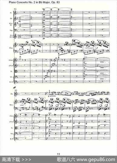 Bb大调钢琴第二协奏曲,Op.83第四乐章