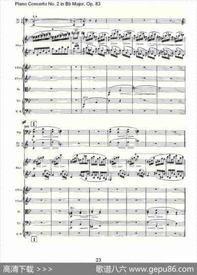 Bb大调钢琴第二协奏曲,Op.83第四乐章