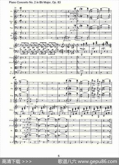 Bb大调钢琴第二协奏曲,Op.83第四乐章