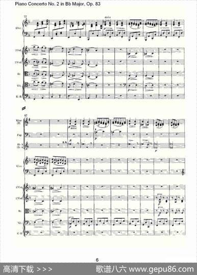 Bb大调钢琴第二协奏曲,Op.83第四乐章
