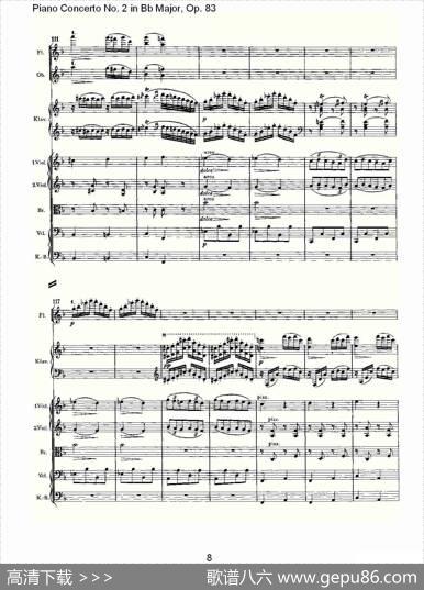 Bb大调钢琴第二协奏曲,Op.83第四乐章