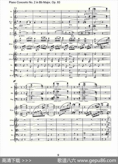 Bb大调钢琴第二协奏曲,Op.83第四乐章