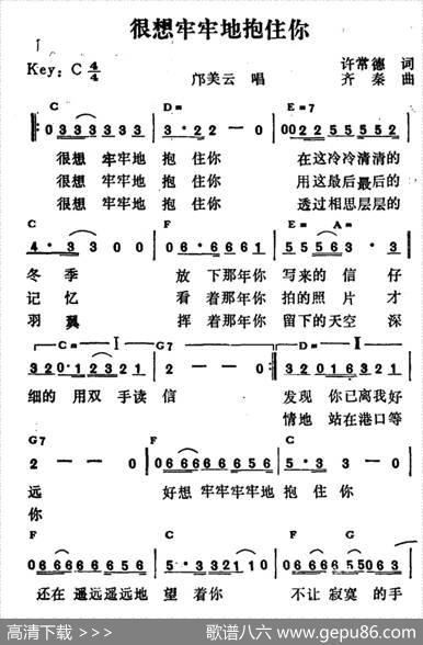 很想牢牢地抱住你 - 许常德|齐秦