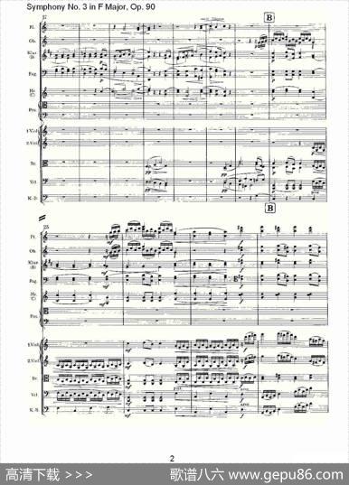 F大调第三交响曲,Op.90第二乐章