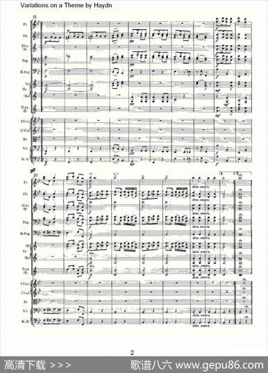VariationsonaThemebyHaydn海顿主旋律变奏曲（一）