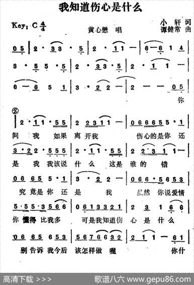 我知道伤心是什么 - 小轩|谭健常