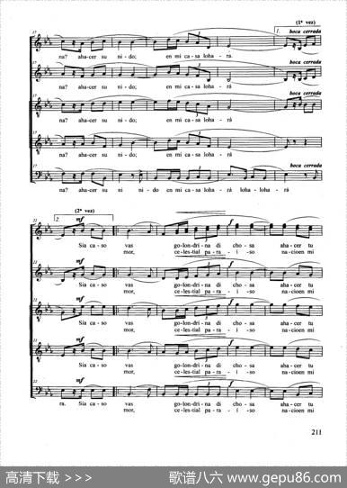 LaGolondrina（合唱正谱）